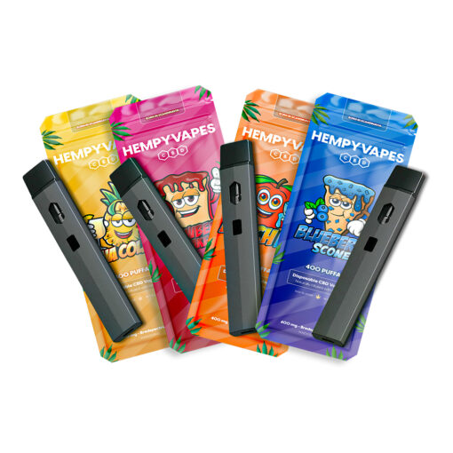 4 HempyVapes engangsvapes med enhet