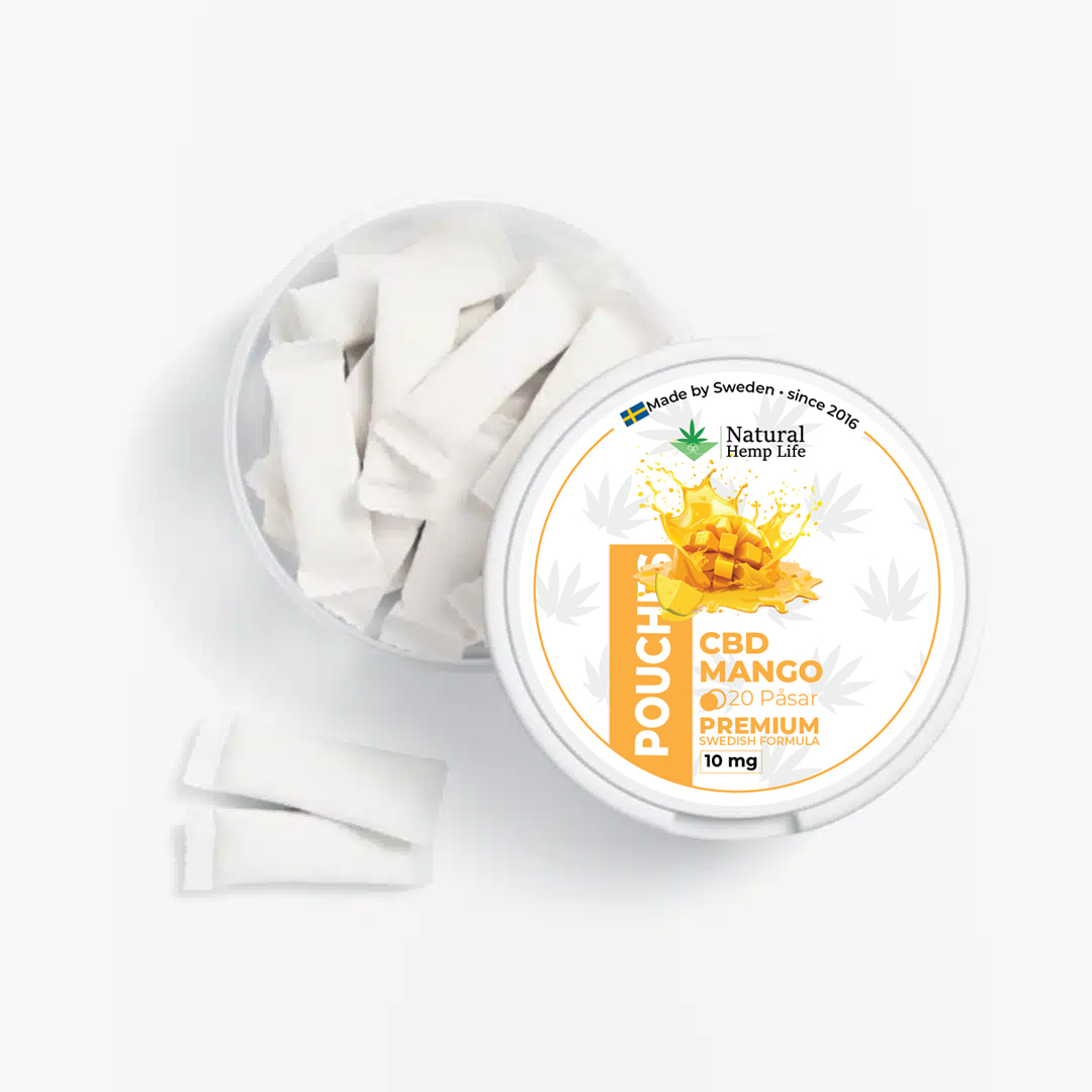 CBD pouches mango boks